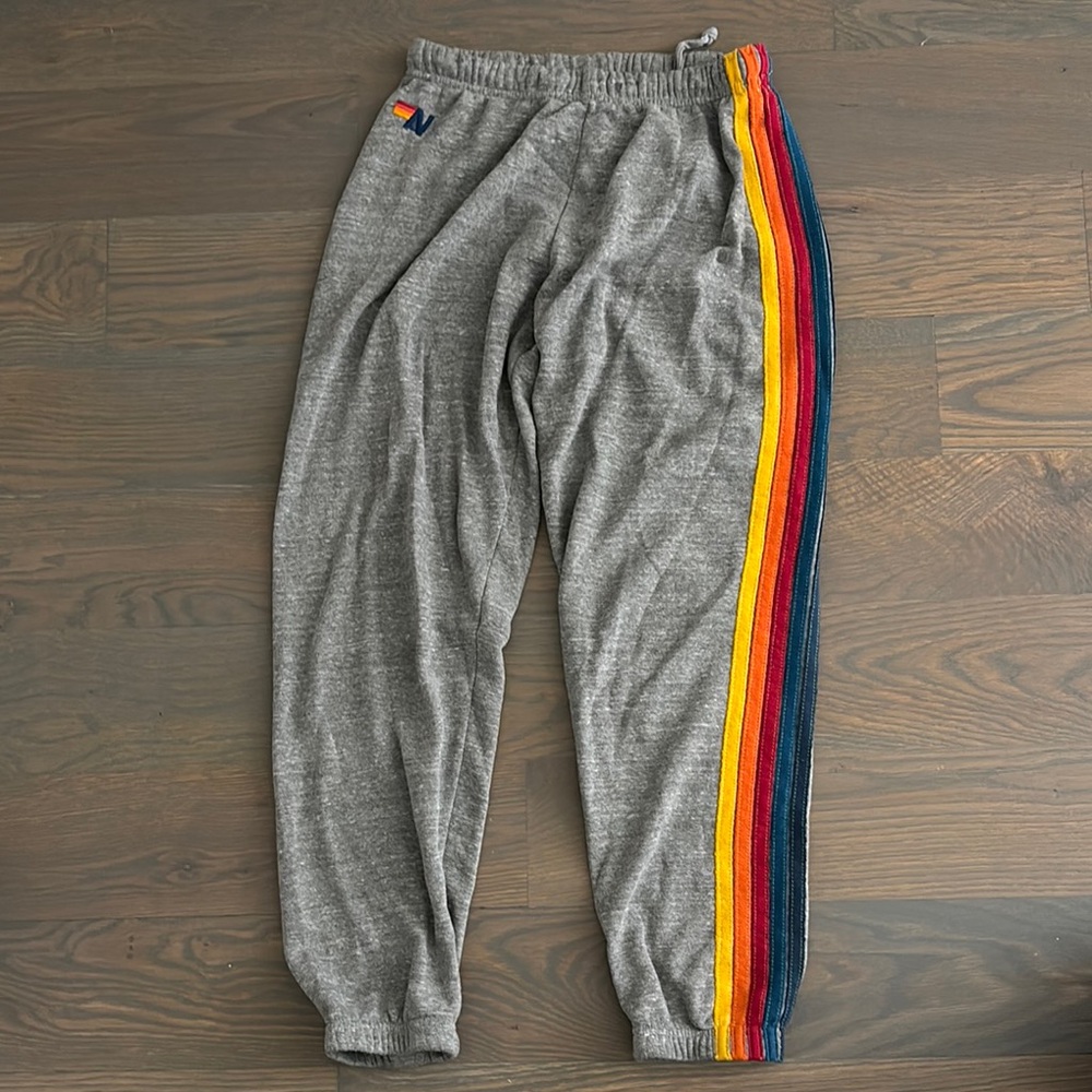 Aviator Nation 5 Stripe Sweatpants - Heather Grey